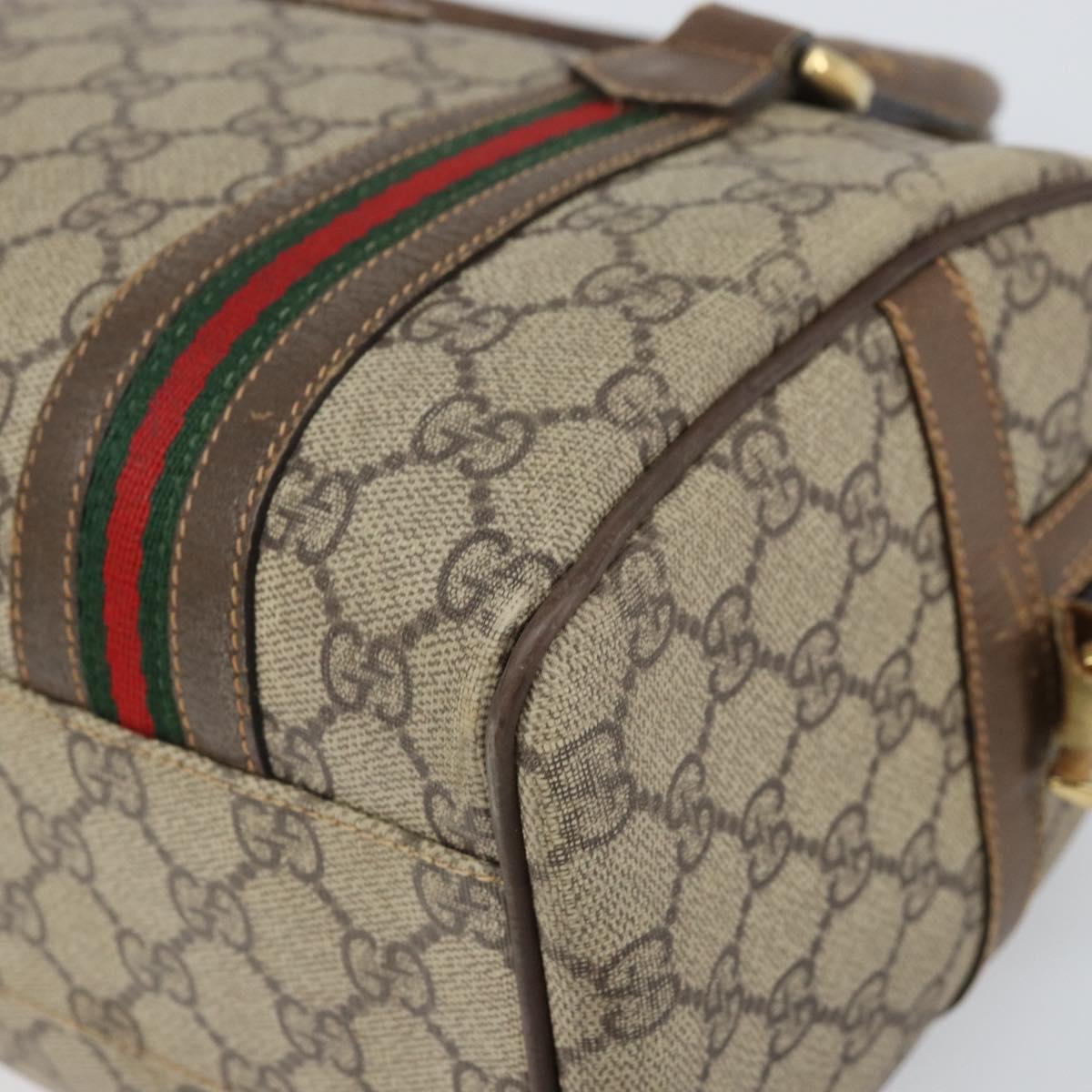 GUCCI GG Supreme Web Sherry Line Bag PVC Beige 002 115 6697 4023 Auth BA10364