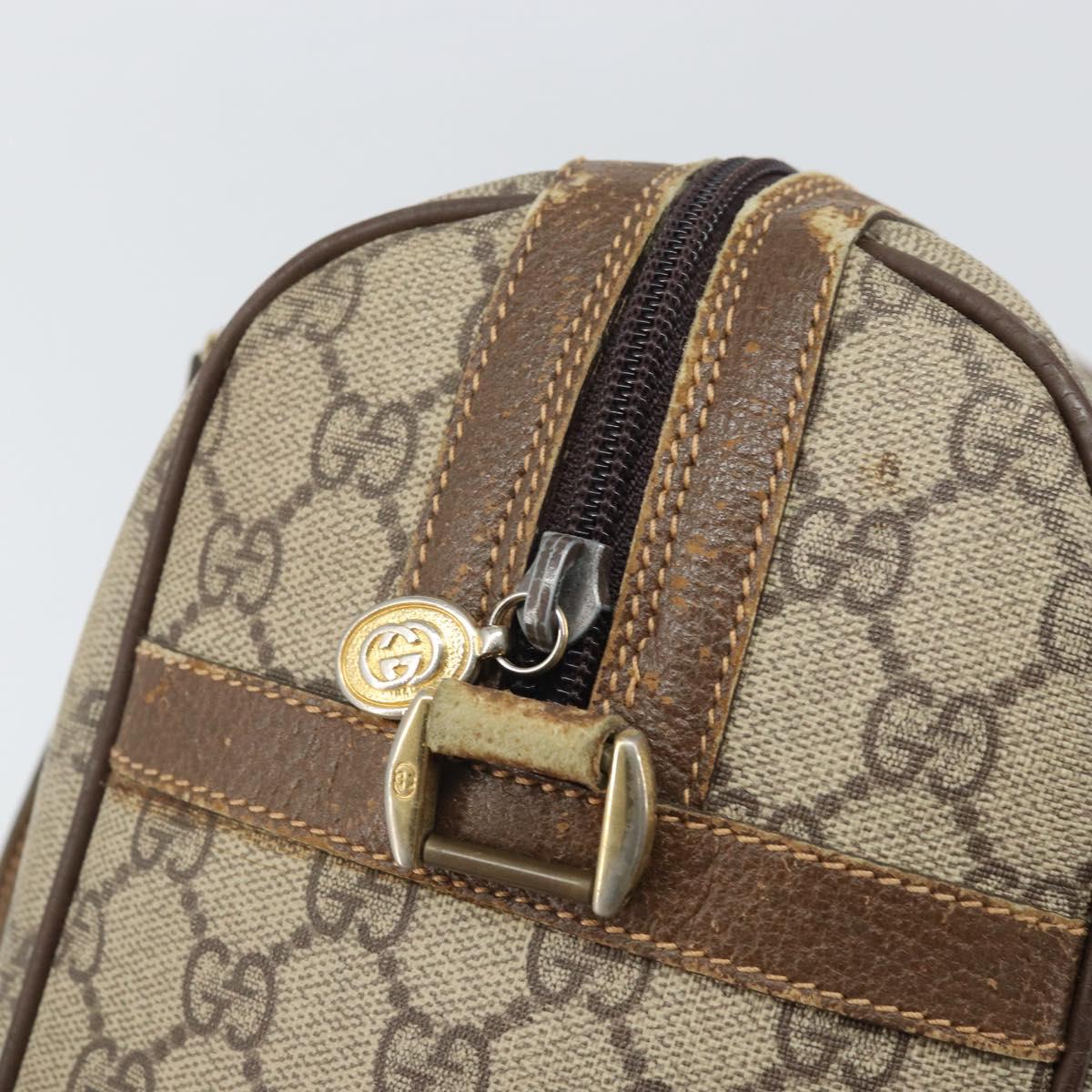 GUCCI GG Supreme Web Sherry Line Bag PVC Beige 002 115 6697 4023 Auth BA10364