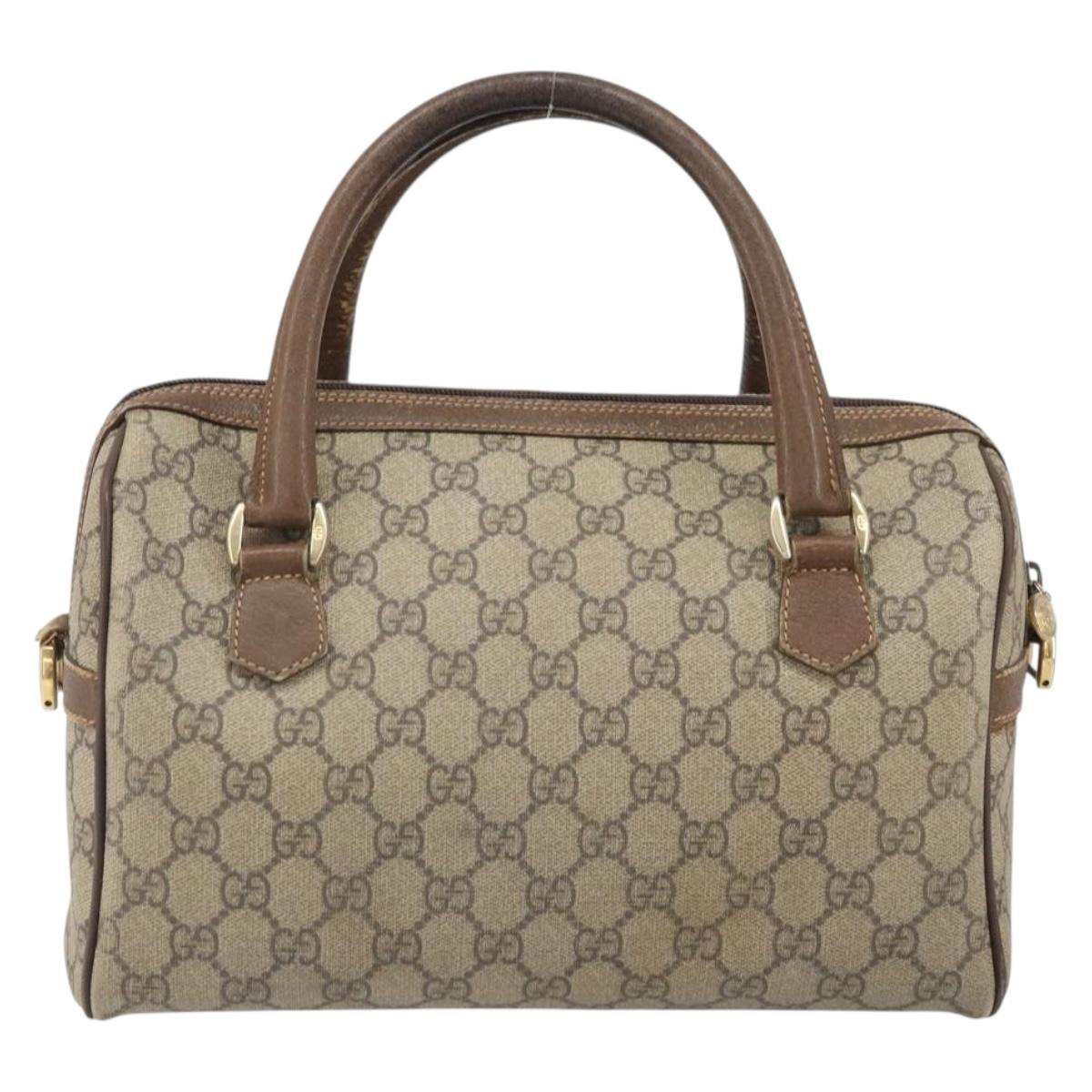 GUCCI GG Supreme Web Sherry Line Bag PVC Beige 002 115 6697 4023 Auth BA10364