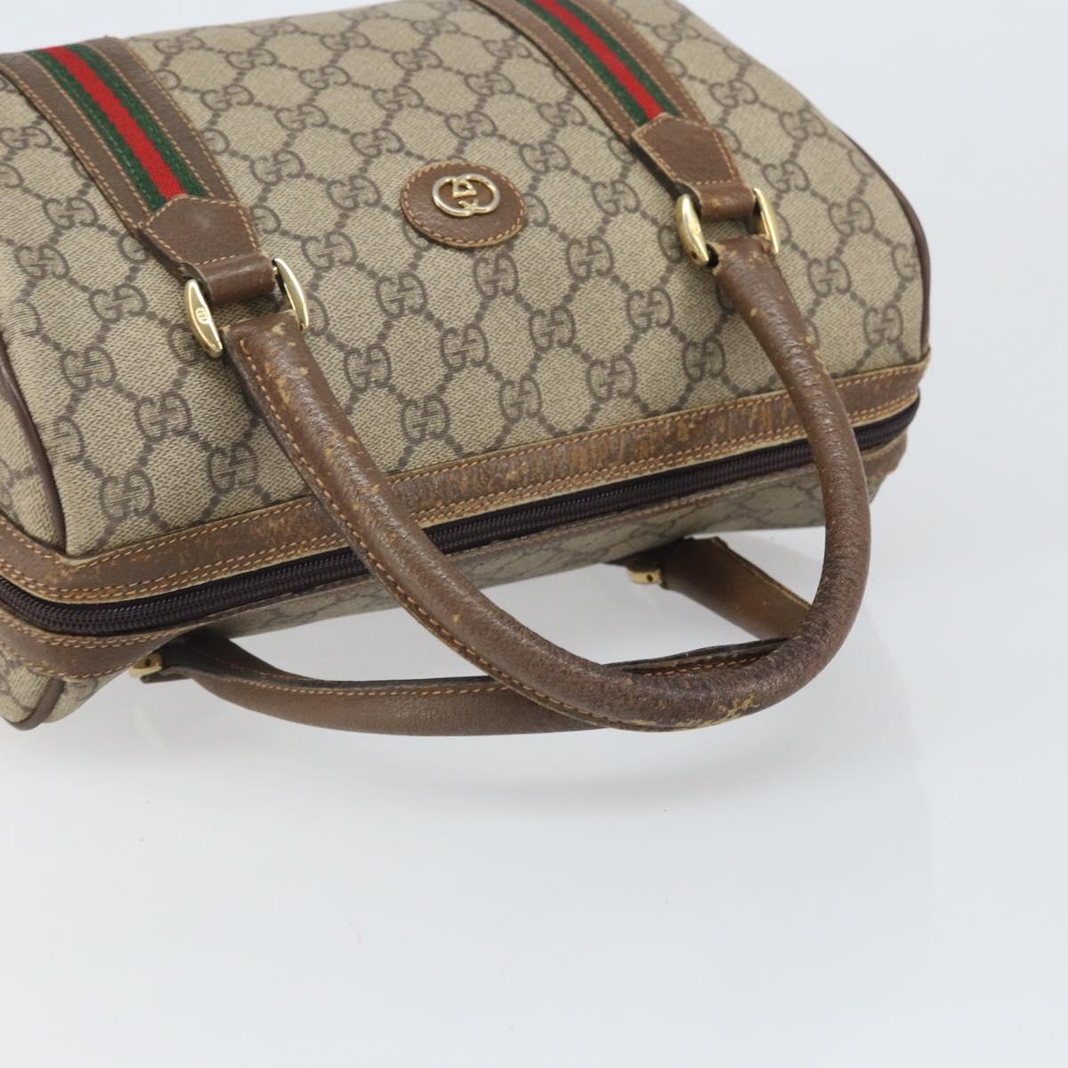 GUCCI GG Supreme Web Sherry Line Bag PVC Beige 002 115 6697 4023 Auth BA10364