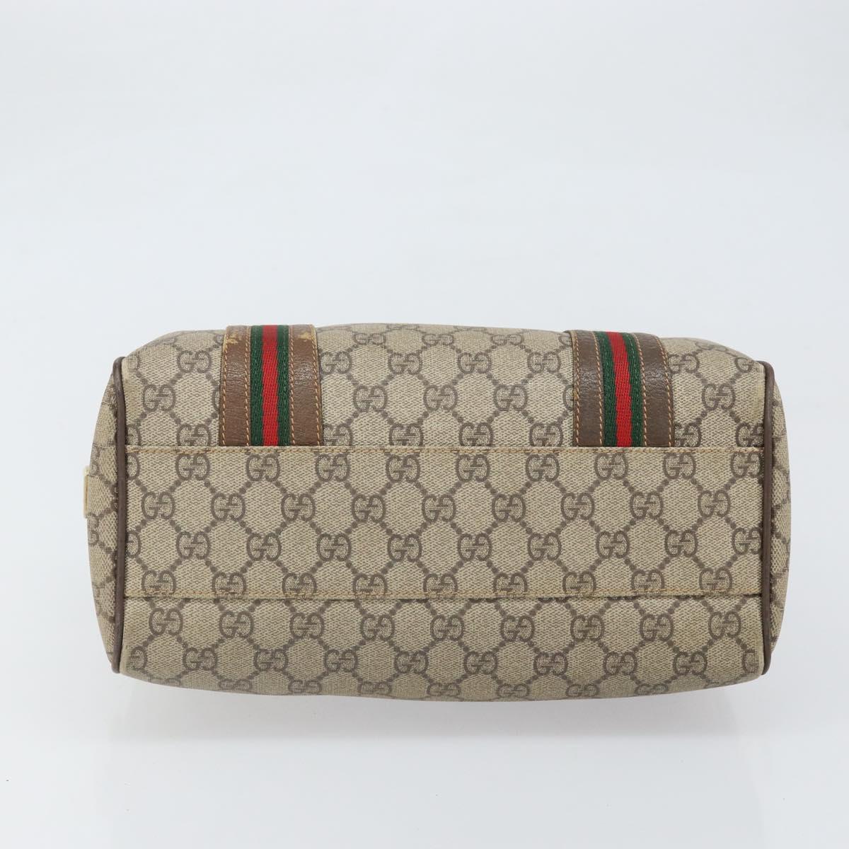 GUCCI GG Supreme Web Sherry Line Bag PVC Beige 002 115 6697 4023 Auth BA10364