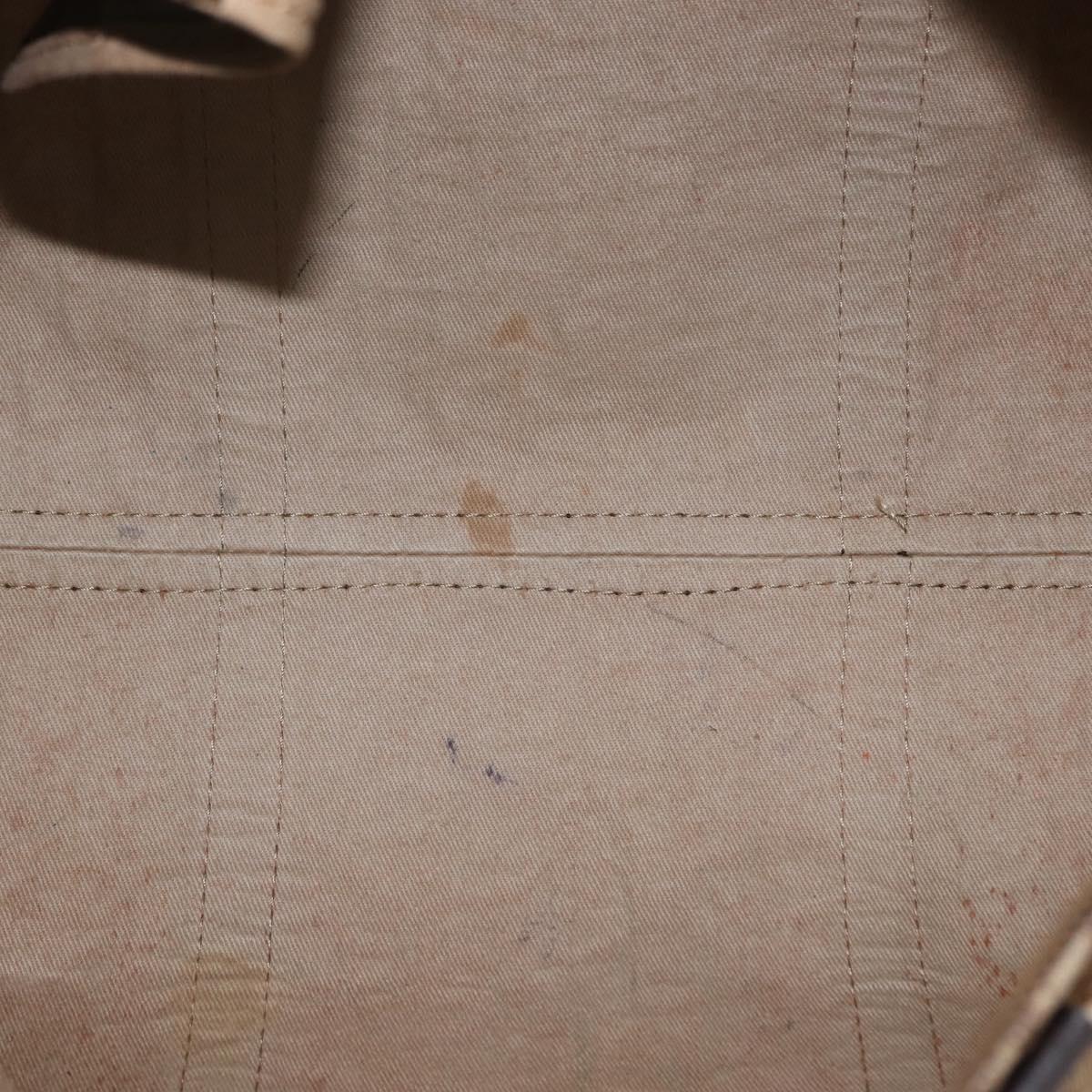 Christian Dior Trotter Canvas Boston Bag Brown Gold Auth BA10366