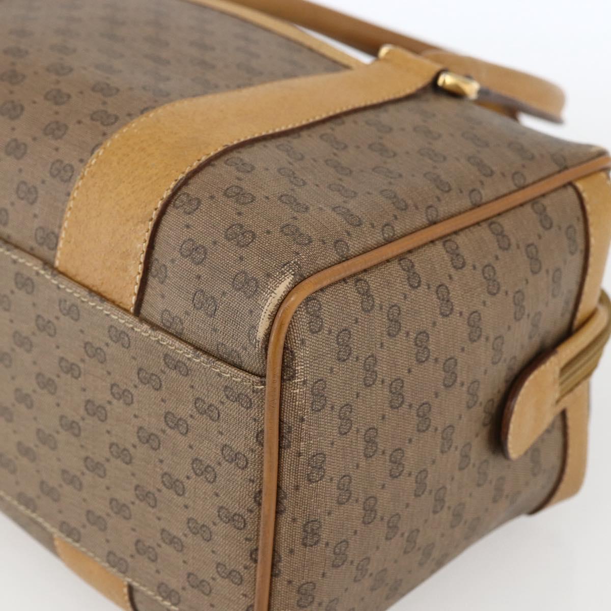 GUCCI Micro GG Supreme Hand Bag PVC Beige Gold 000 40 0207 Auth BA10367