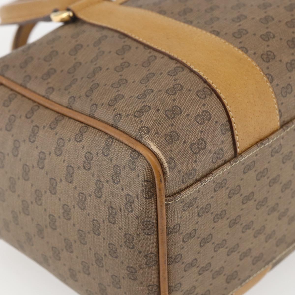 GUCCI Micro GG Supreme Hand Bag PVC Beige Gold 000 40 0207 Auth BA10367