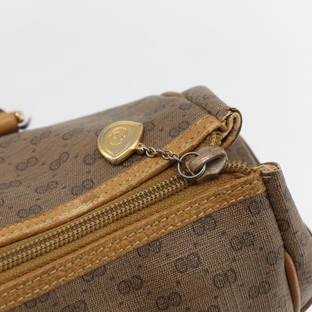 GUCCI Micro GG Supreme Hand Bag PVC Beige Gold 000 40 0207 Auth BA10367