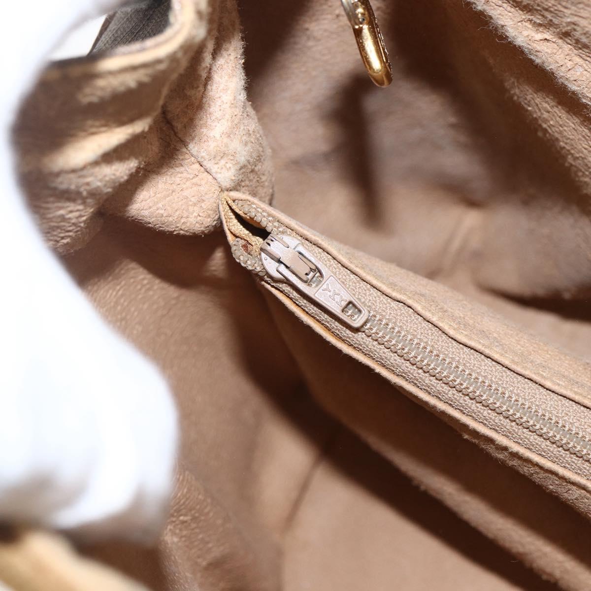 GUCCI Micro GG Supreme Hand Bag PVC Beige Gold 000 40 0207 Auth BA10367
