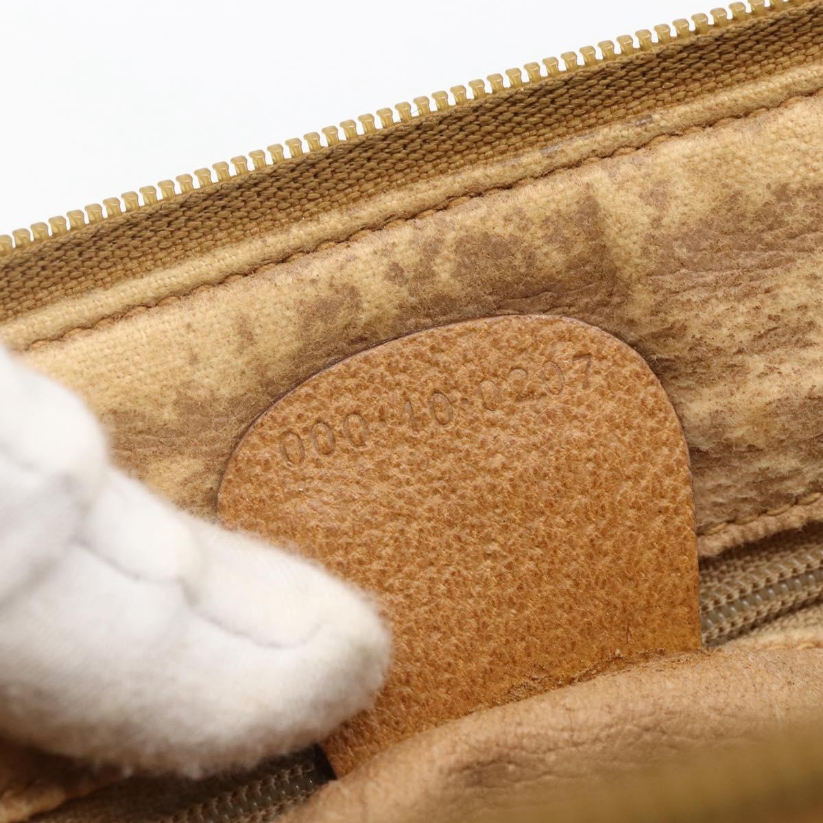 GUCCI Micro GG Supreme Hand Bag PVC Beige Gold 000 40 0207 Auth BA10367