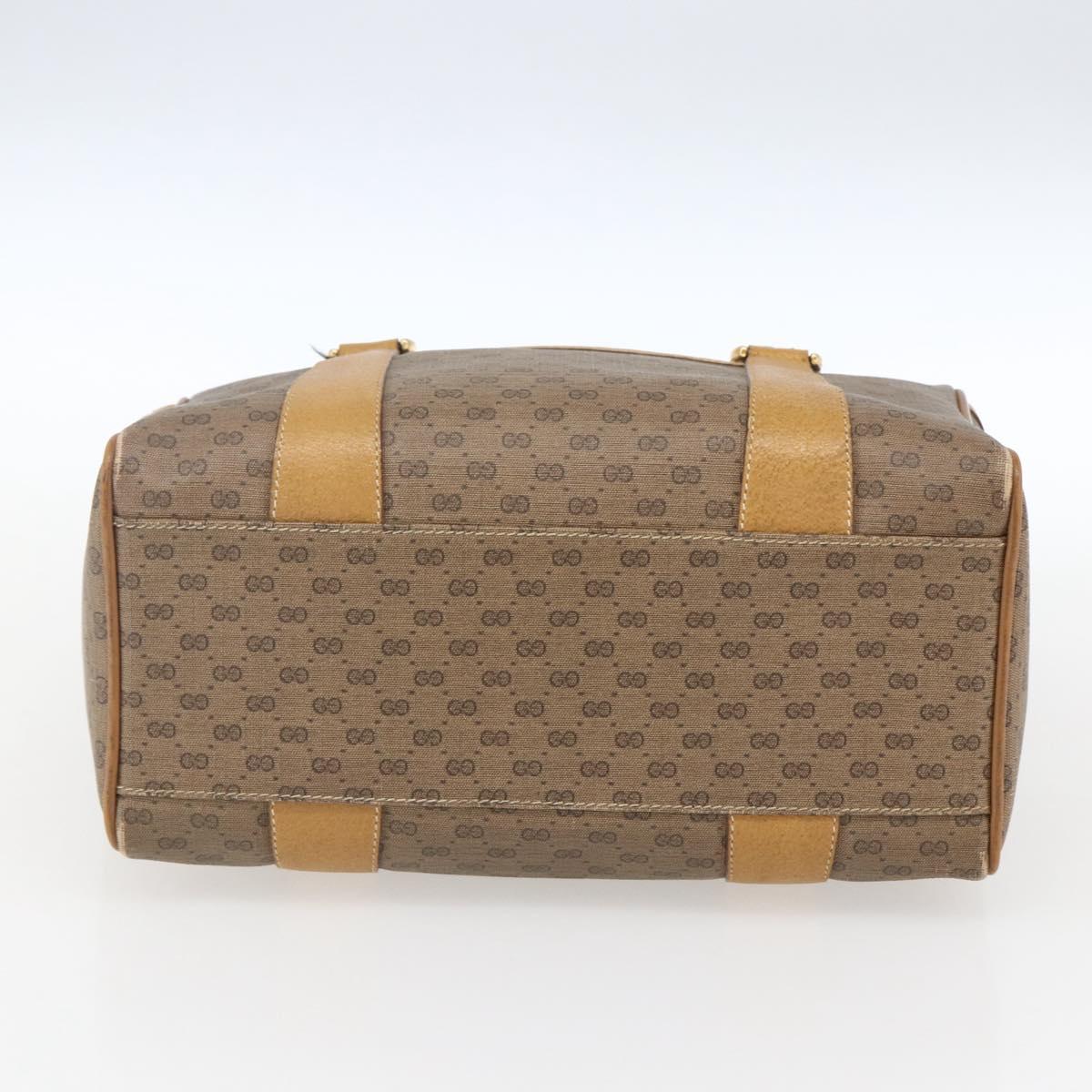 GUCCI Micro GG Supreme Hand Bag PVC Beige Gold 000 40 0207 Auth BA10367