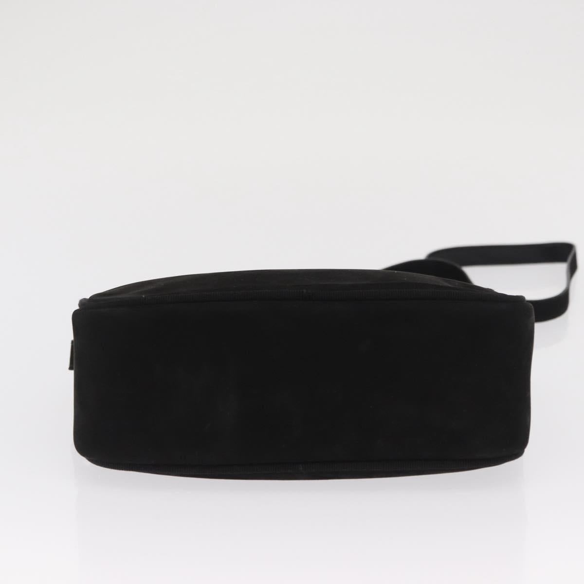 Salvatore Ferragamo Vala Shoulder Bag Suede Black Gold Auth BA10372