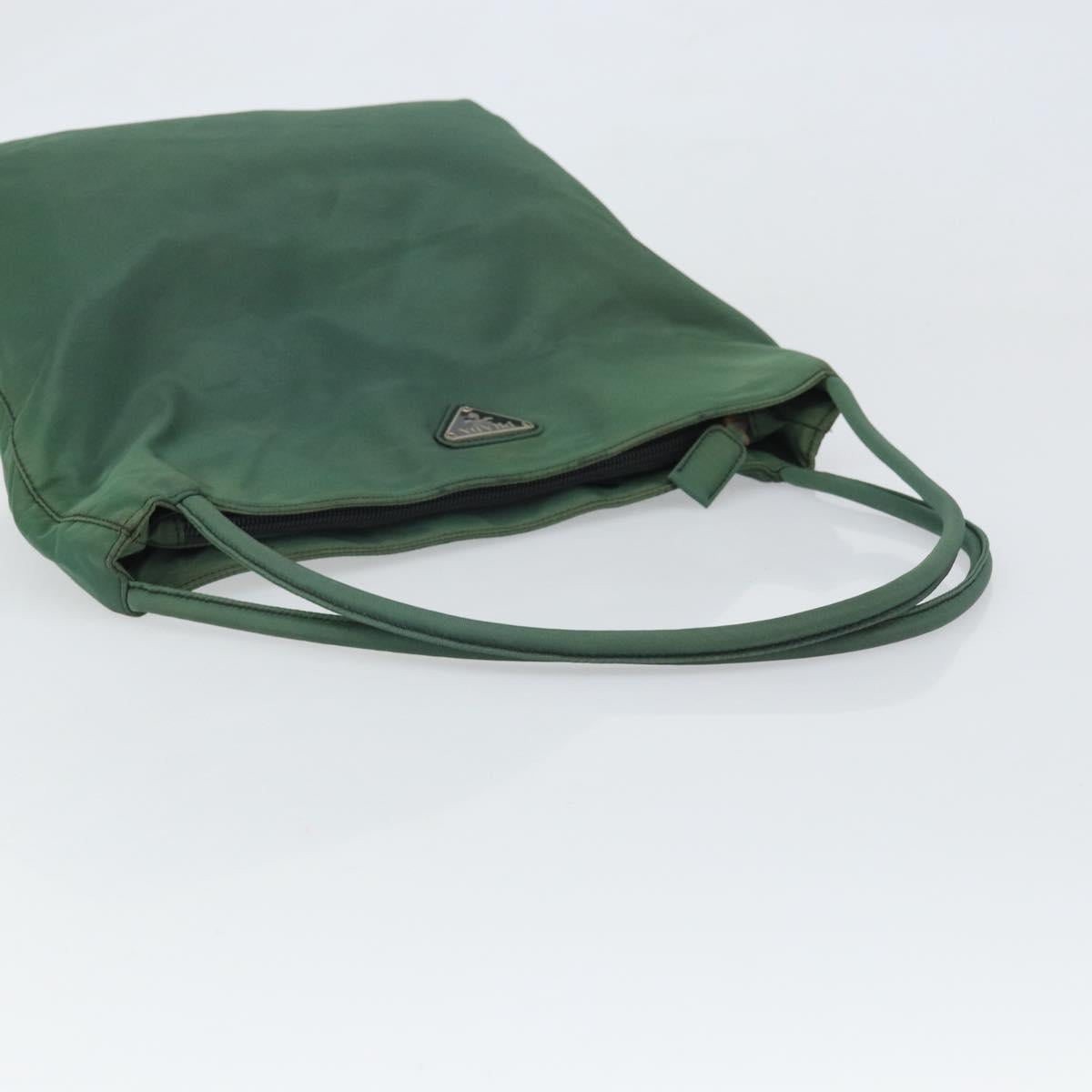 PRADA Tote Bag Nylon Green Auth BA10373