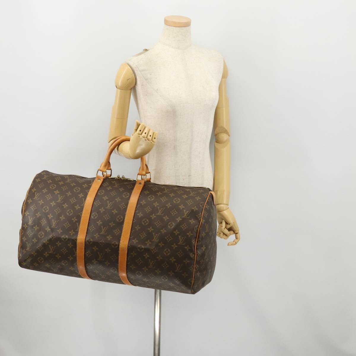 LOUIS VUITTON Monogram Keepall 55 Boston Bag M41424 LV Auth BA10377