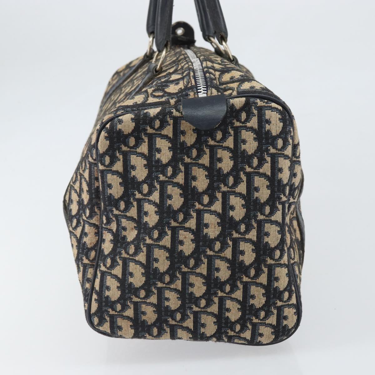Christian Dior Trotter Canvas Hand Bag Navy Silver Auth BA10394