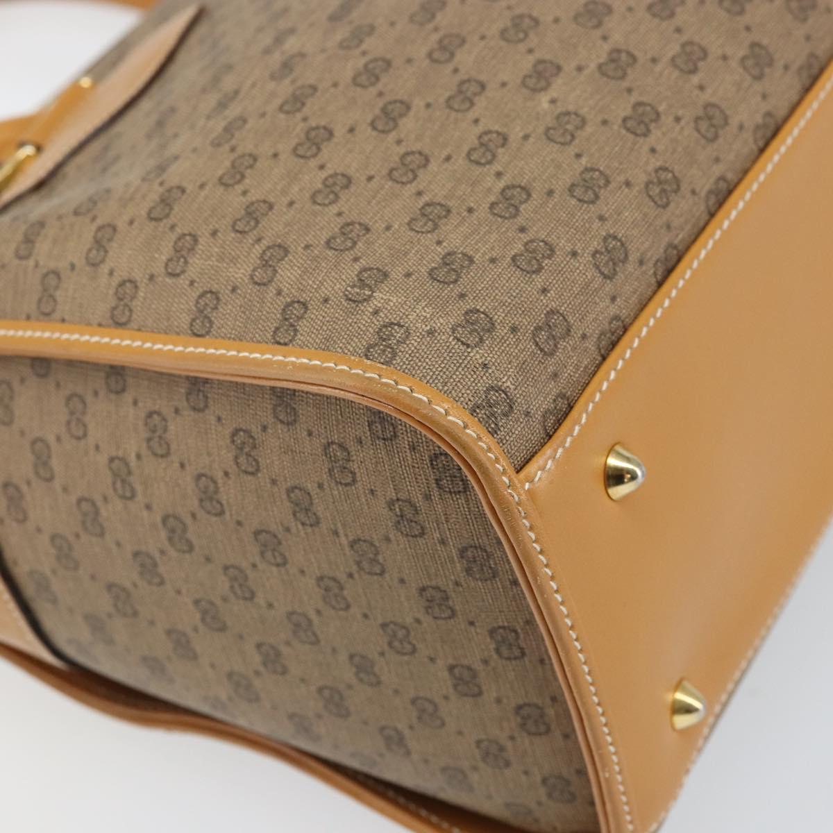 GUCCI Micro GG Supreme Hand Bag PVC Beige Gold 002 58 0219 Auth BA10396