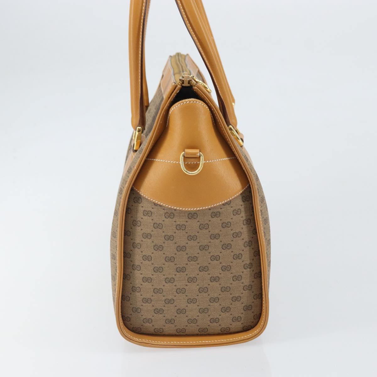 GUCCI Micro GG Supreme Hand Bag PVC Beige Gold 002 58 0219 Auth BA10396
