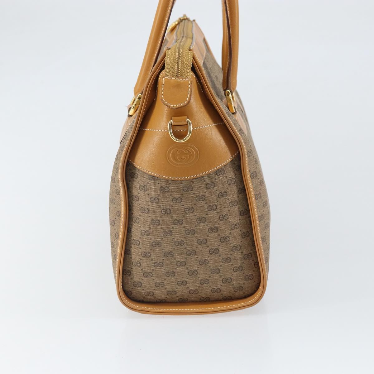 GUCCI Micro GG Supreme Hand Bag PVC Beige Gold 002 58 0219 Auth BA10396