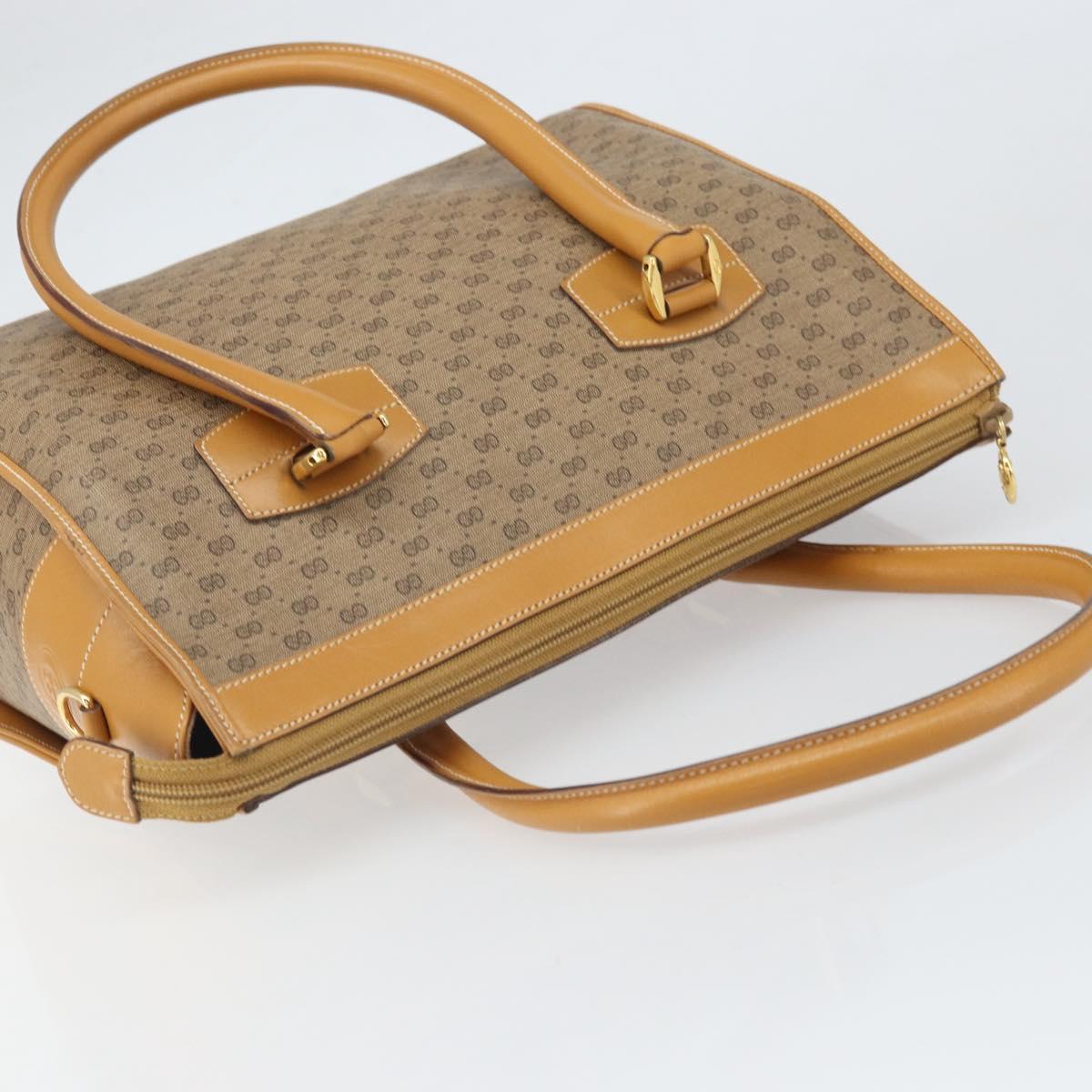 GUCCI Micro GG Supreme Hand Bag PVC Beige Gold 002 58 0219 Auth BA10396