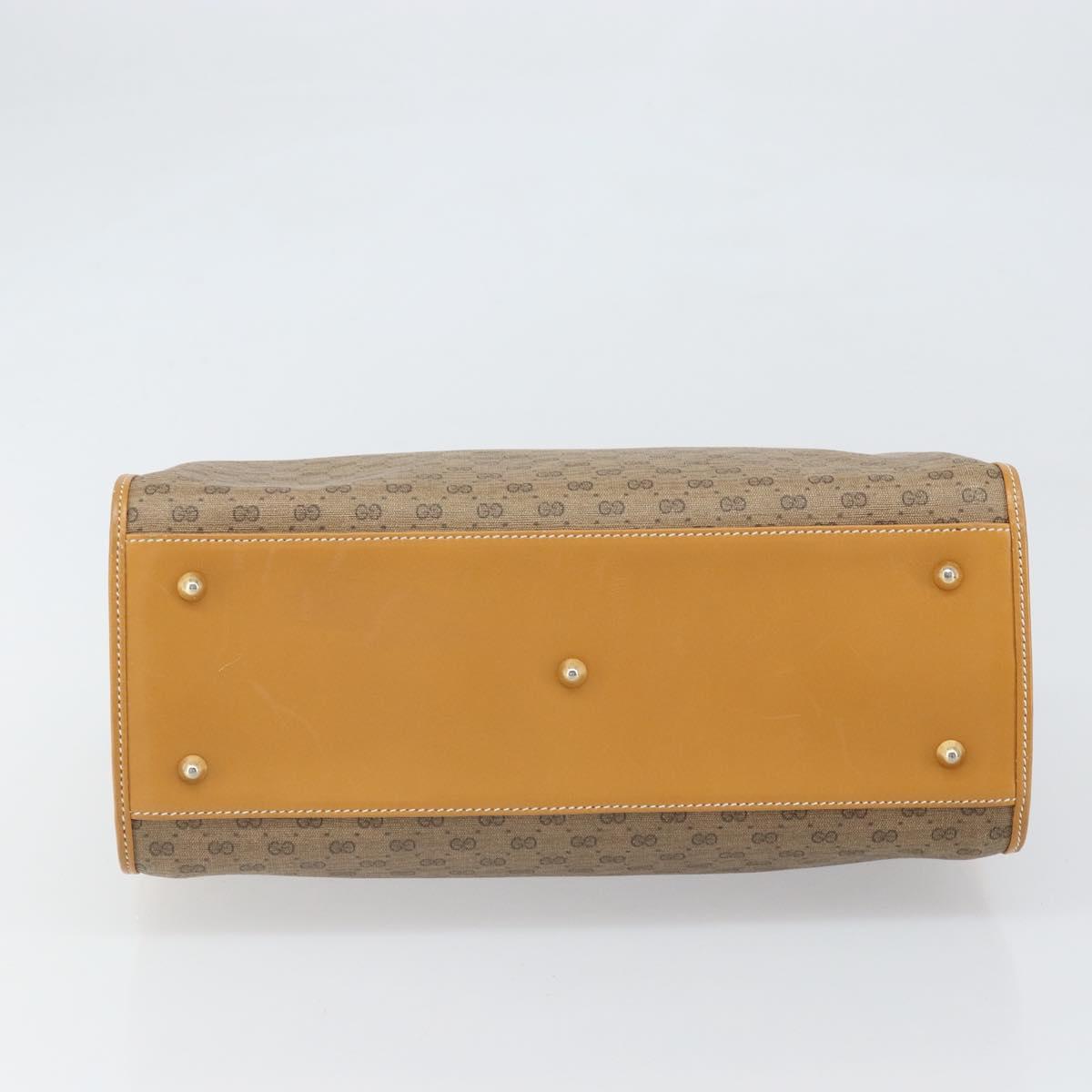 GUCCI Micro GG Supreme Hand Bag PVC Beige Gold 002 58 0219 Auth BA10396