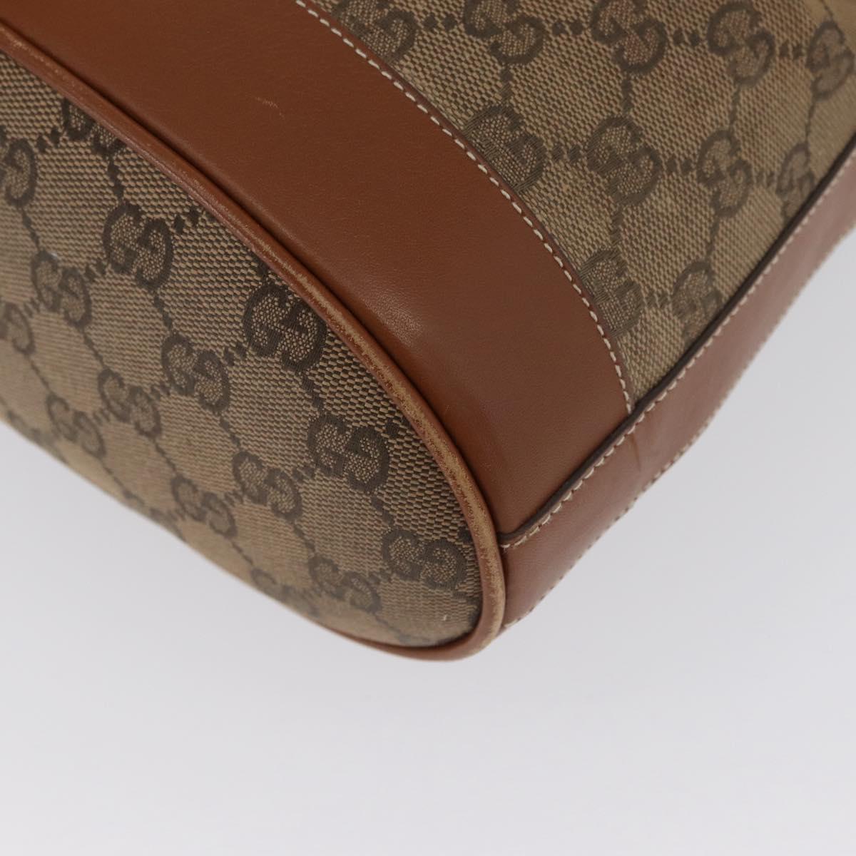 GUCCI GG Canvas Shoulder Bag Beige Gold Auth BA10397