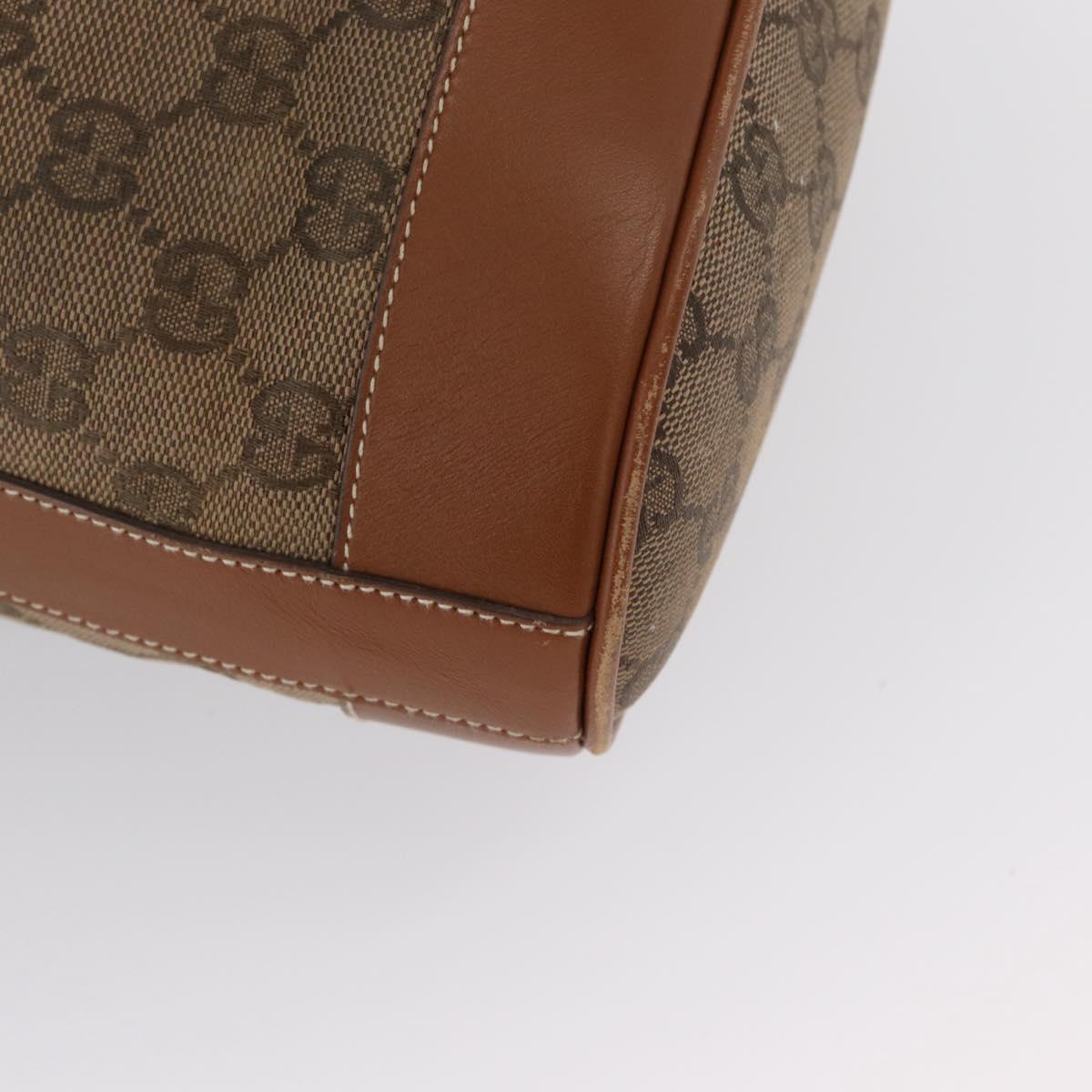 GUCCI GG Canvas Shoulder Bag Beige Gold Auth BA10397