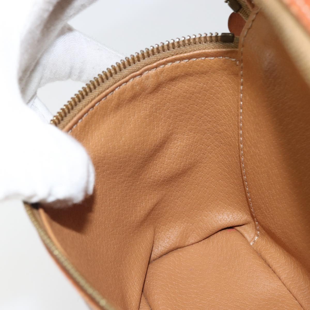 CELINE Macadam Canvas Hand Bag PVC Leather Brown Gold Auth BA10398