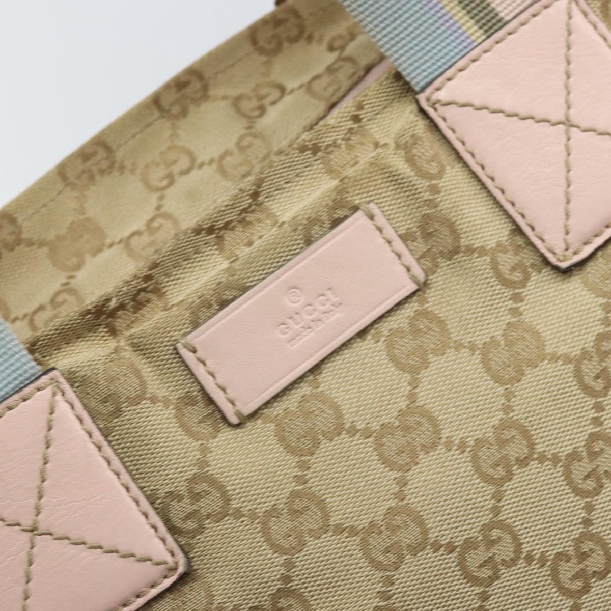 GUCCI GG Canvas Sherry Line Hand Bag Beige Gold 131230 Auth BA10400