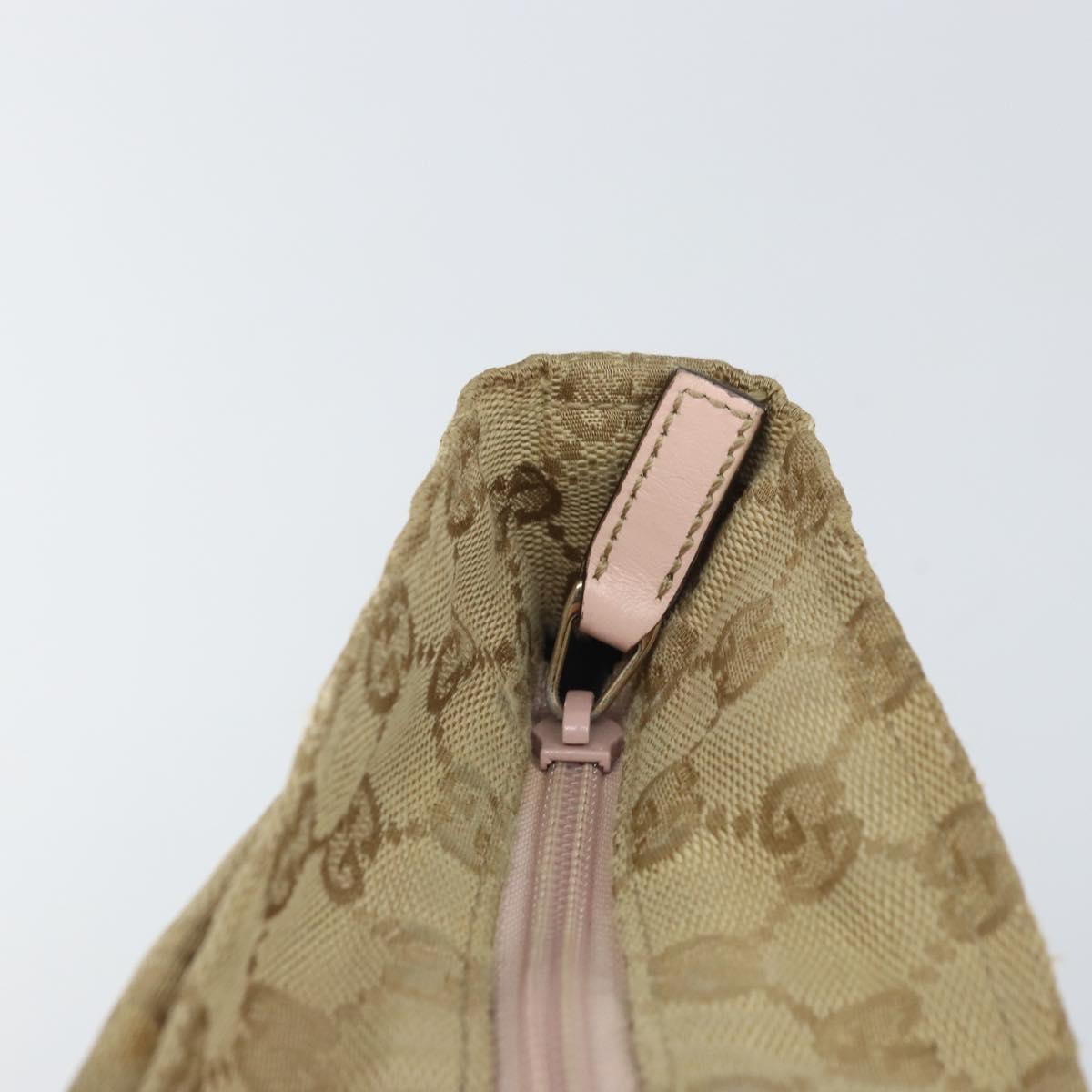 GUCCI GG Canvas Sherry Line Hand Bag Beige Gold 131230 Auth BA10400