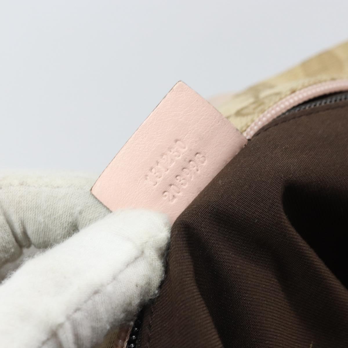 GUCCI GG Canvas Sherry Line Hand Bag Beige Gold 131230 Auth BA10400