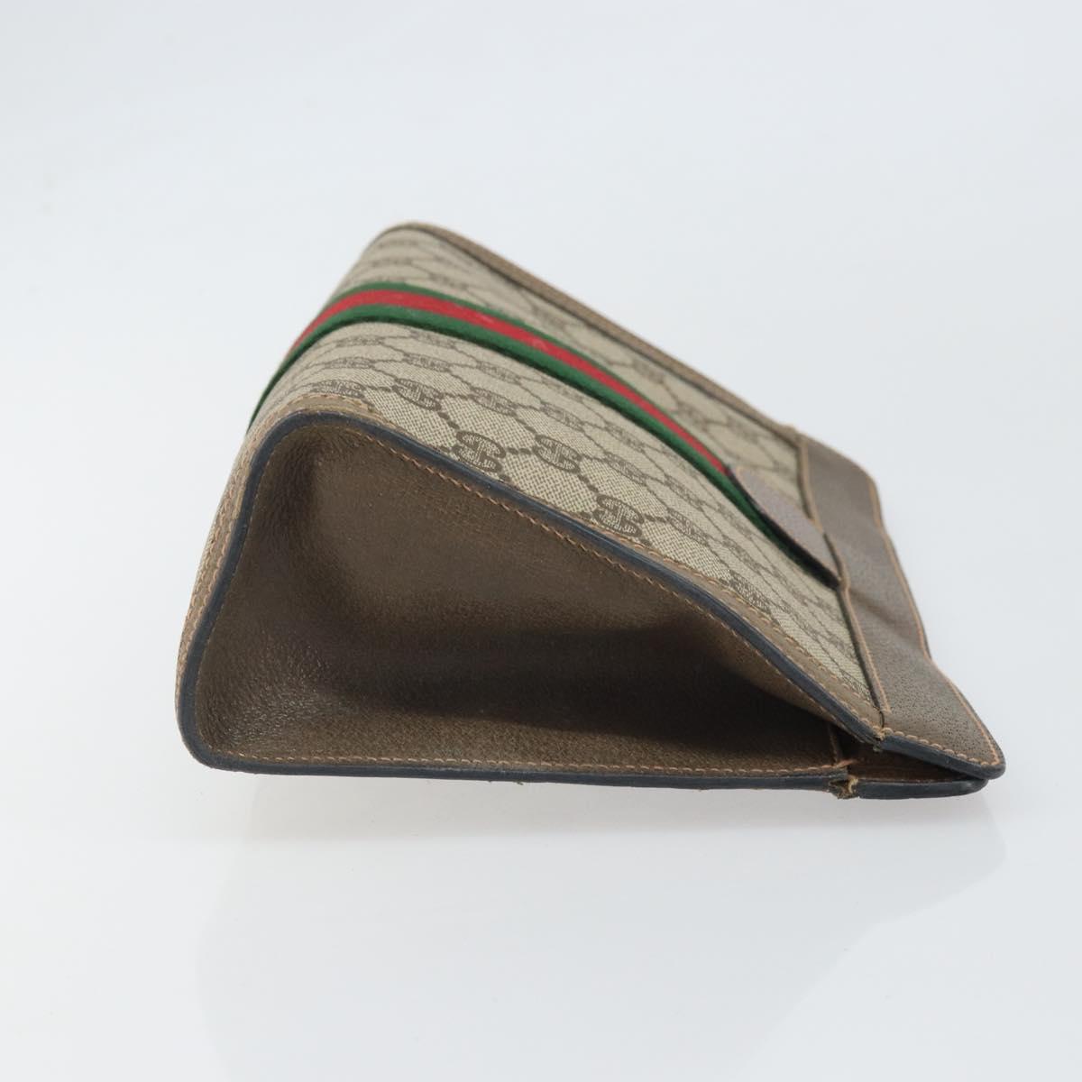 GUCCI GG Supreme Web Sherry Line Clutch Bag PVC Beige Red 89 01 002 Auth BA10401