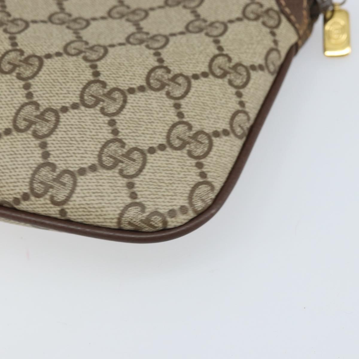 GUCCI GG Supreme Web Sherry Line Bag PVC Beige Gold 904 02 047 Auth BA10402
