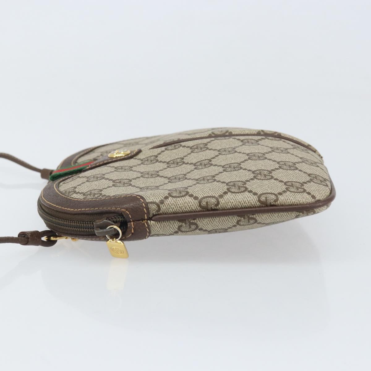 GUCCI GG Supreme Web Sherry Line Bag PVC Beige Gold 904 02 047 Auth BA10402