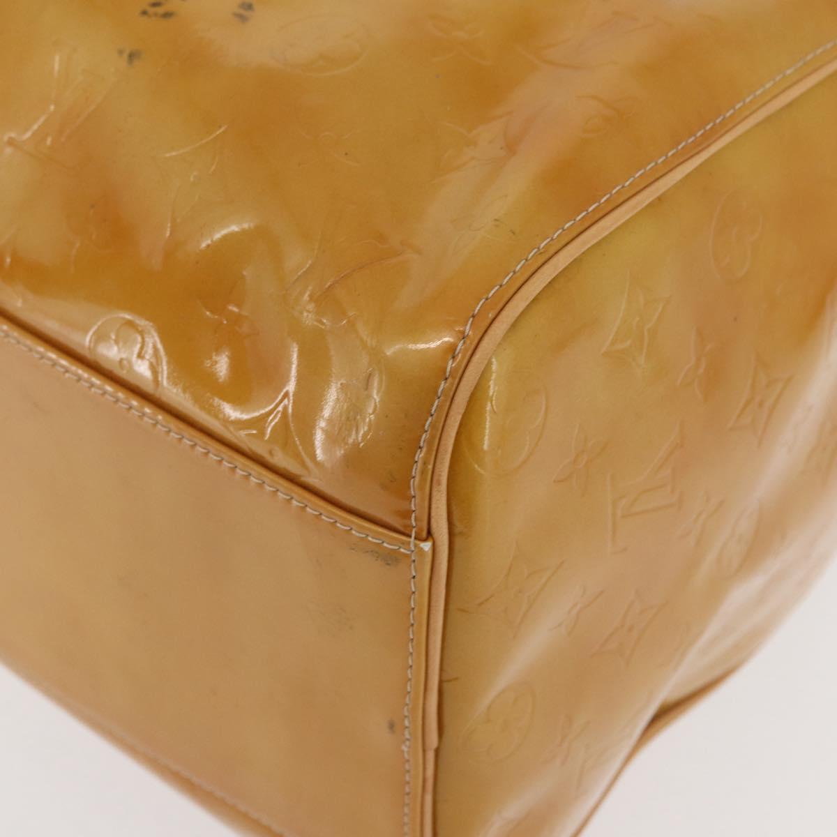 LOUIS VUITTON Monogram Vernis Mercer Boston Bag Beige M91000 LV Auth BA10406