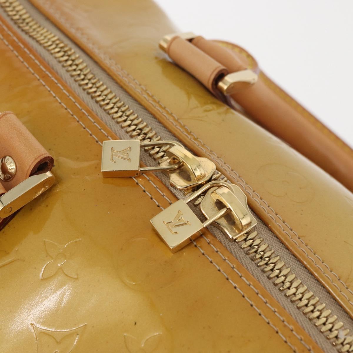 LOUIS VUITTON Monogram Vernis Mercer Boston Bag Beige M91000 LV Auth BA10406