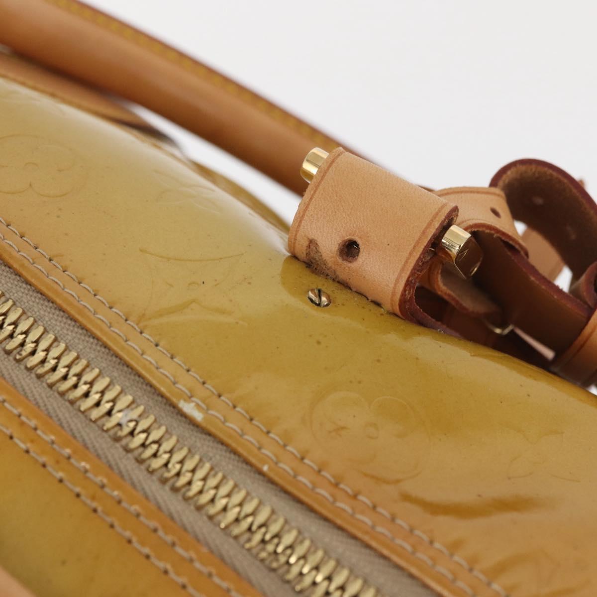 LOUIS VUITTON Monogram Vernis Mercer Boston Bag Beige M91000 LV Auth BA10406