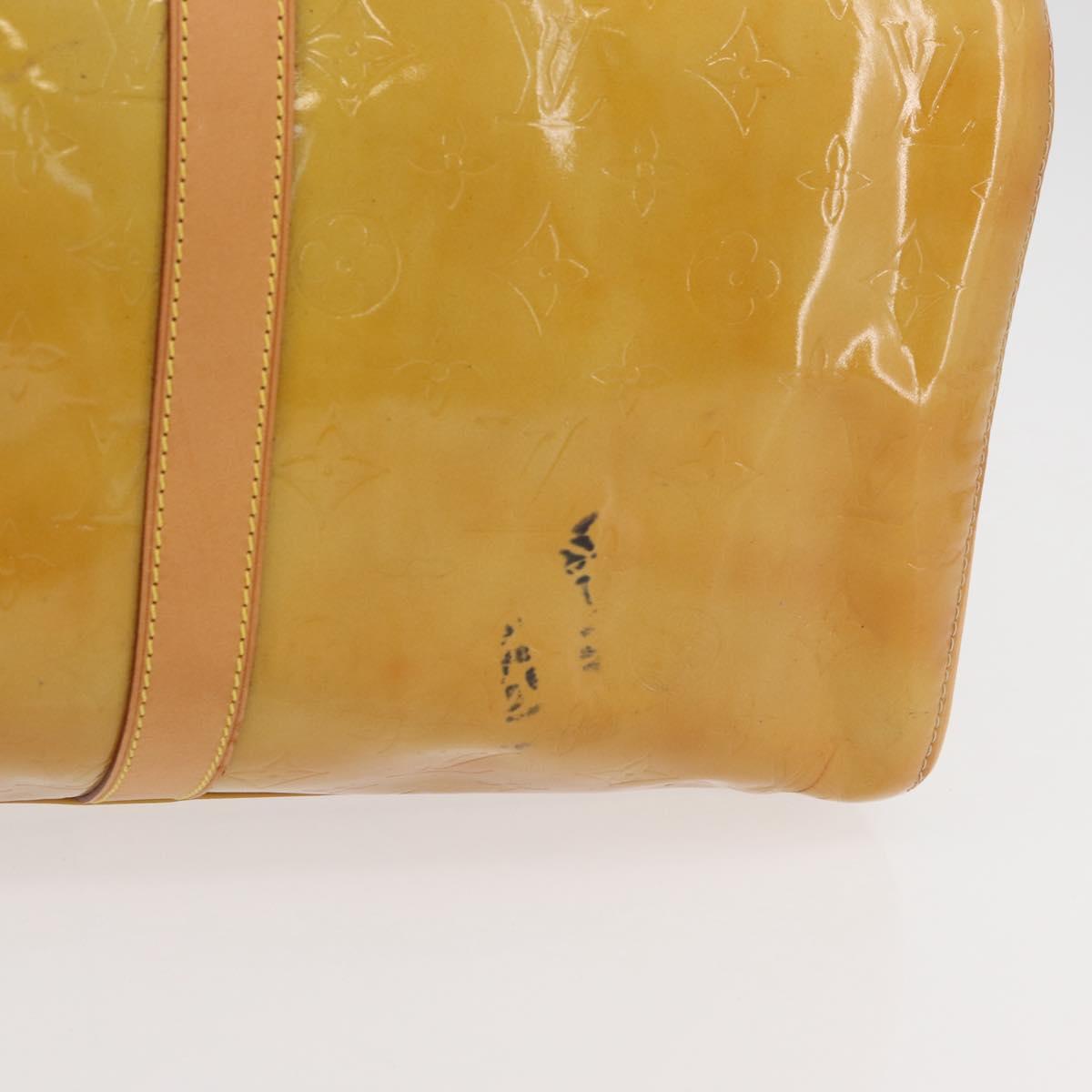 LOUIS VUITTON Monogram Vernis Mercer Boston Bag Beige M91000 LV Auth BA10406
