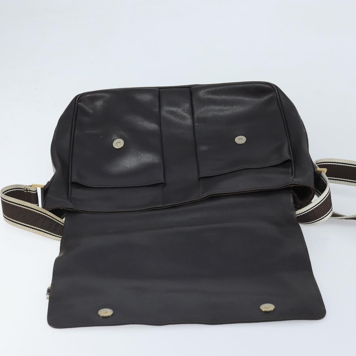 Salvatore Ferragamo Shoulder Bag Leather Brown Gold Auth BA10411