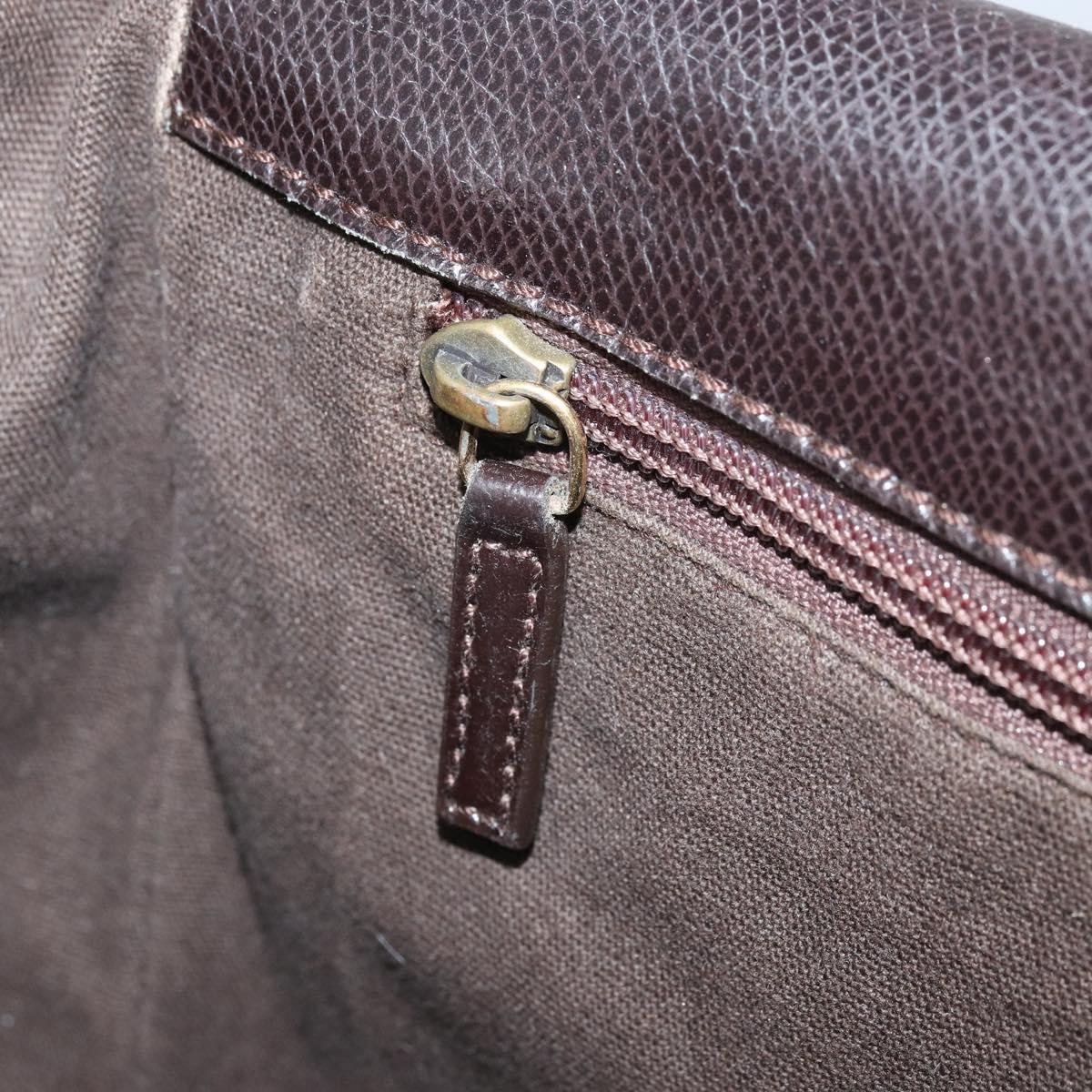 Salvatore Ferragamo Shoulder Bag Leather Brown Gold Auth BA10411