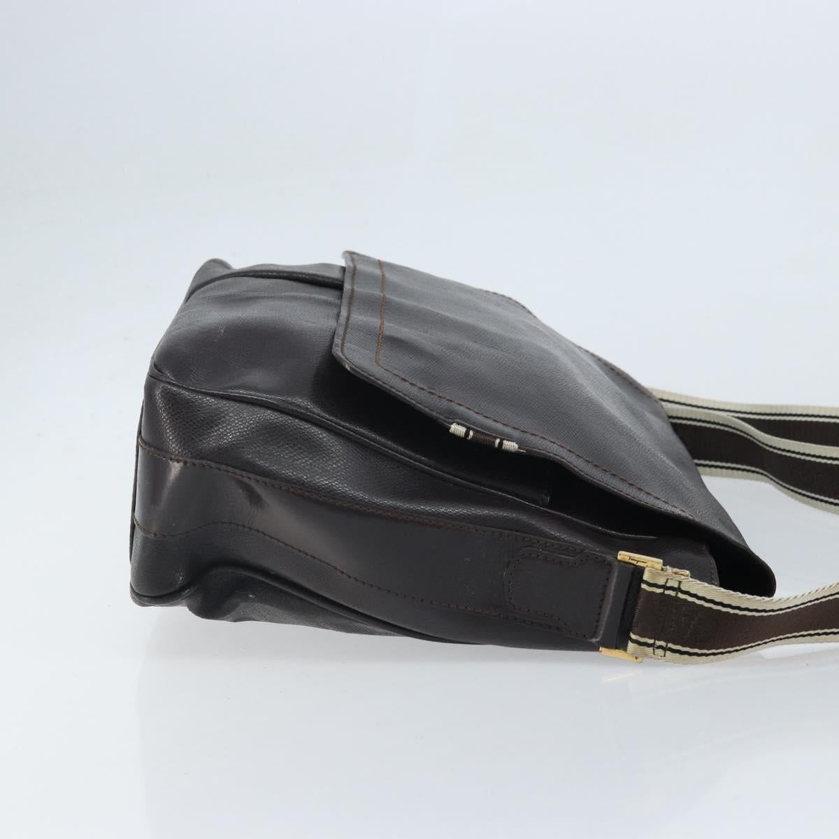 Salvatore Ferragamo Shoulder Bag Leather Brown Gold Auth BA10411