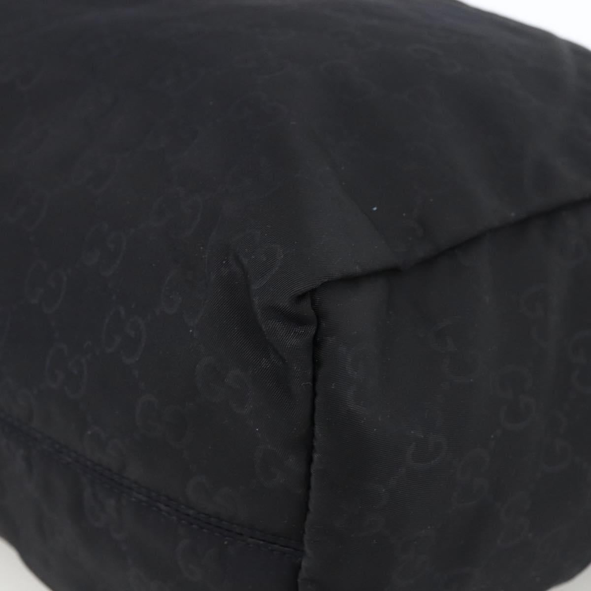 GUCCI GG Canvas Tote Bag Nylon Black Gold 282439 Auth BA10417
