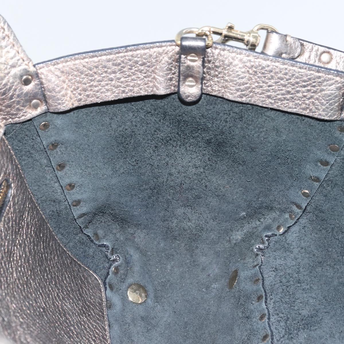 VALENTINO Tote Bag Leather 2way Gold Auth BA10421