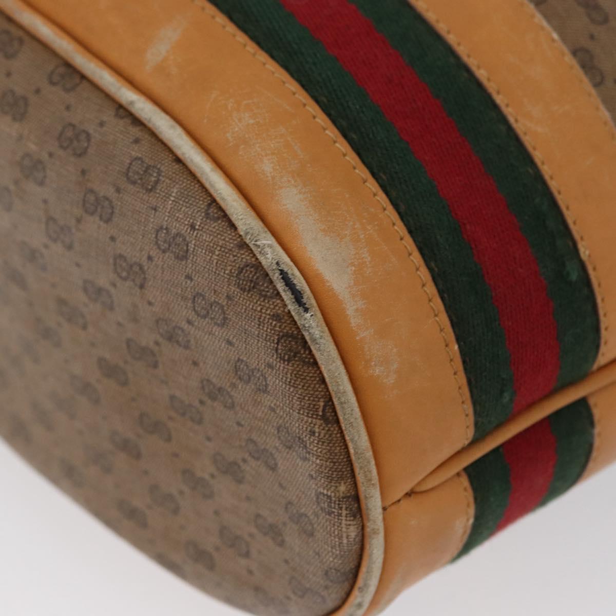 GUCCI Micro GG Supreme Web Sherry Line Bag PVC Beige 001 58 4793 Auth BA10427