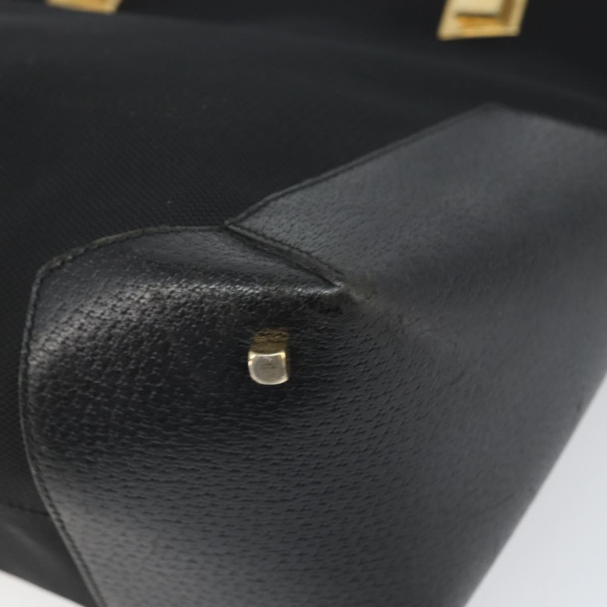 Salvatore Ferragamo Tote Bag Canvas Black Gold Auth BA10431