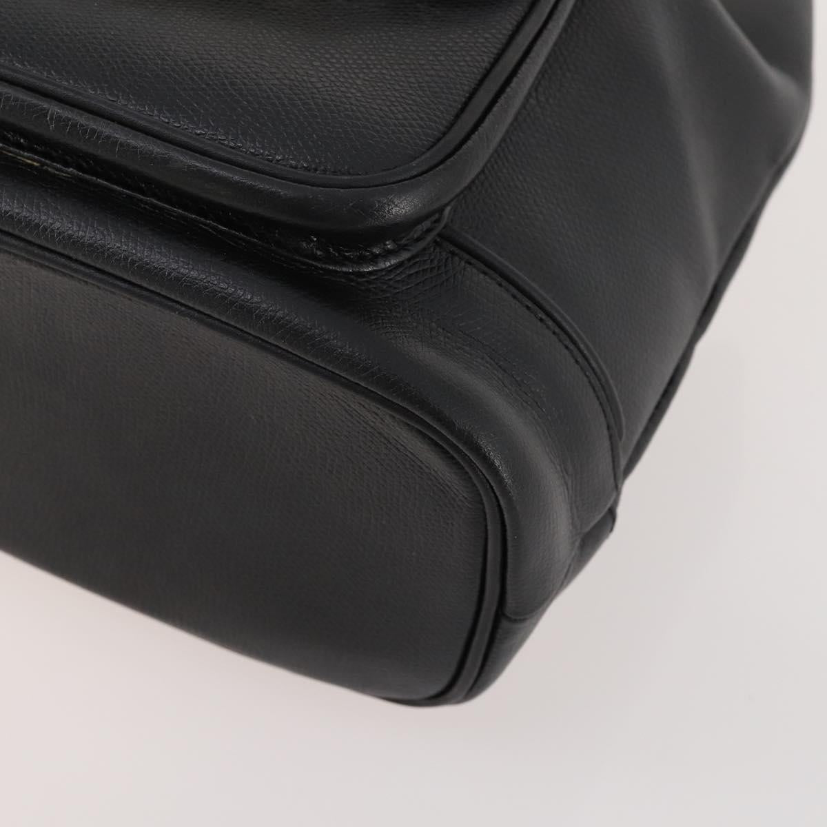 Gianni Versace Backpack Leather Black Gold Auth BA10433
