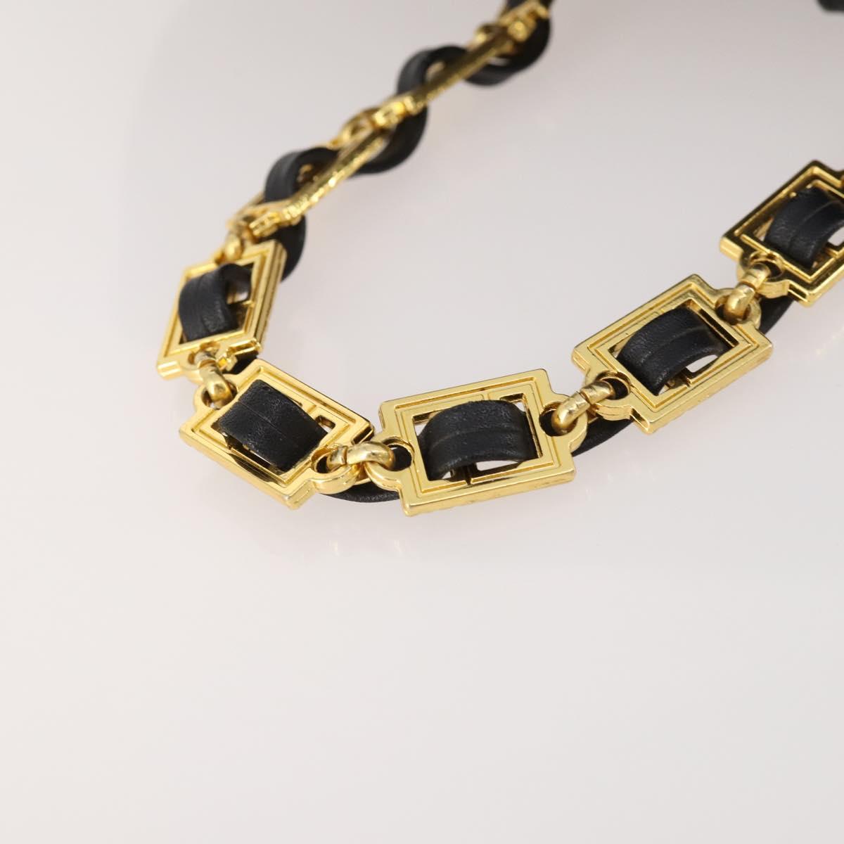 Gianni Versace Backpack Leather Black Gold Auth BA10433