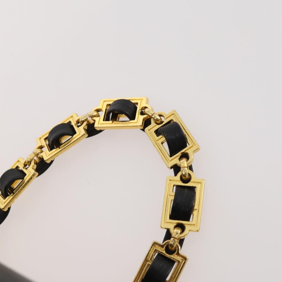 Gianni Versace Backpack Leather Black Gold Auth BA10433