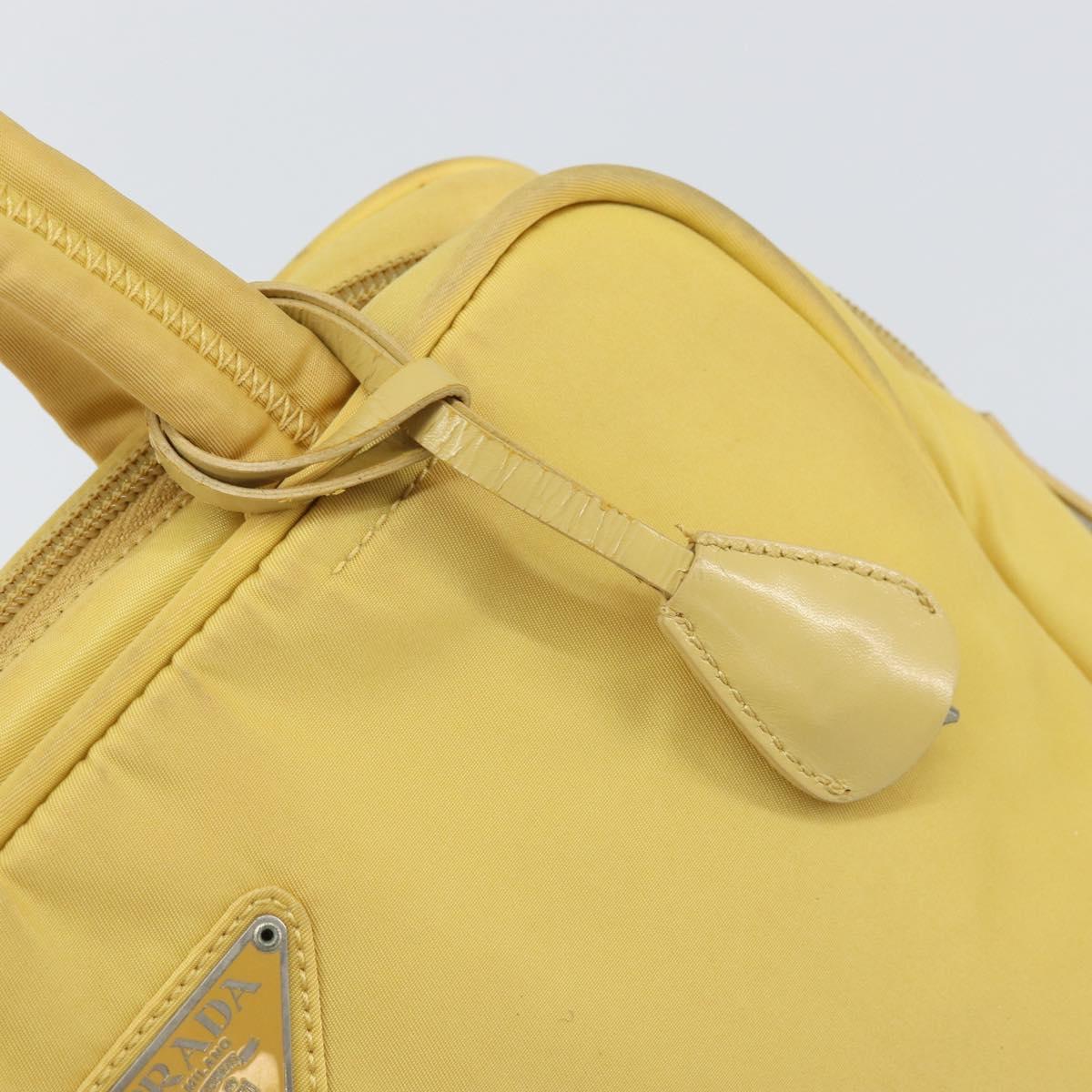 PRADA Hand Bag Nylon Yellow Silver Auth BA10435