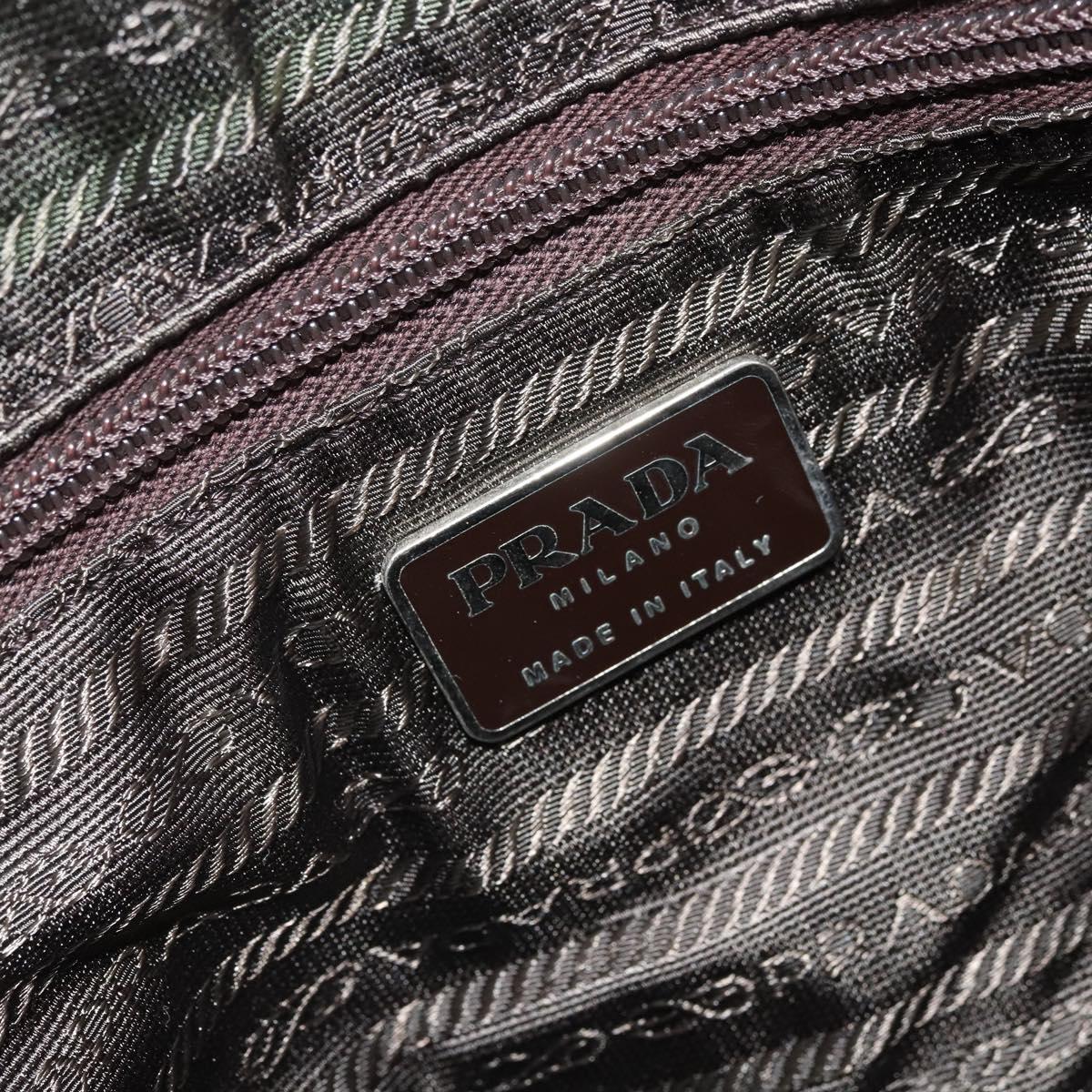 PRADA Hand Bag Nylon Yellow Silver Auth BA10435