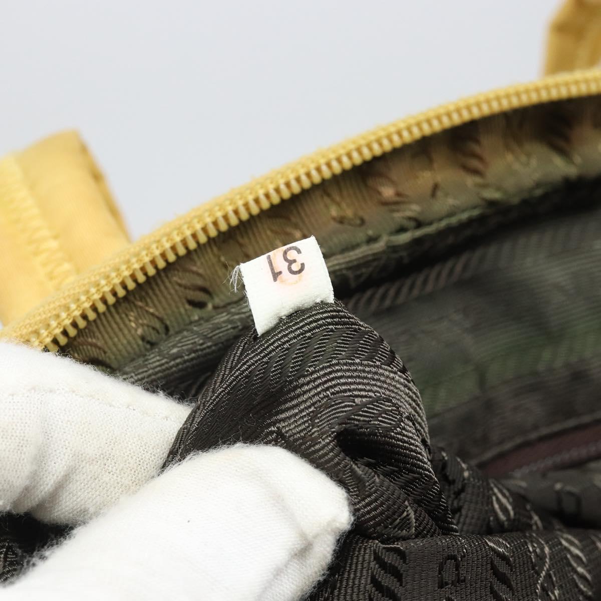PRADA Hand Bag Nylon Yellow Silver Auth BA10435