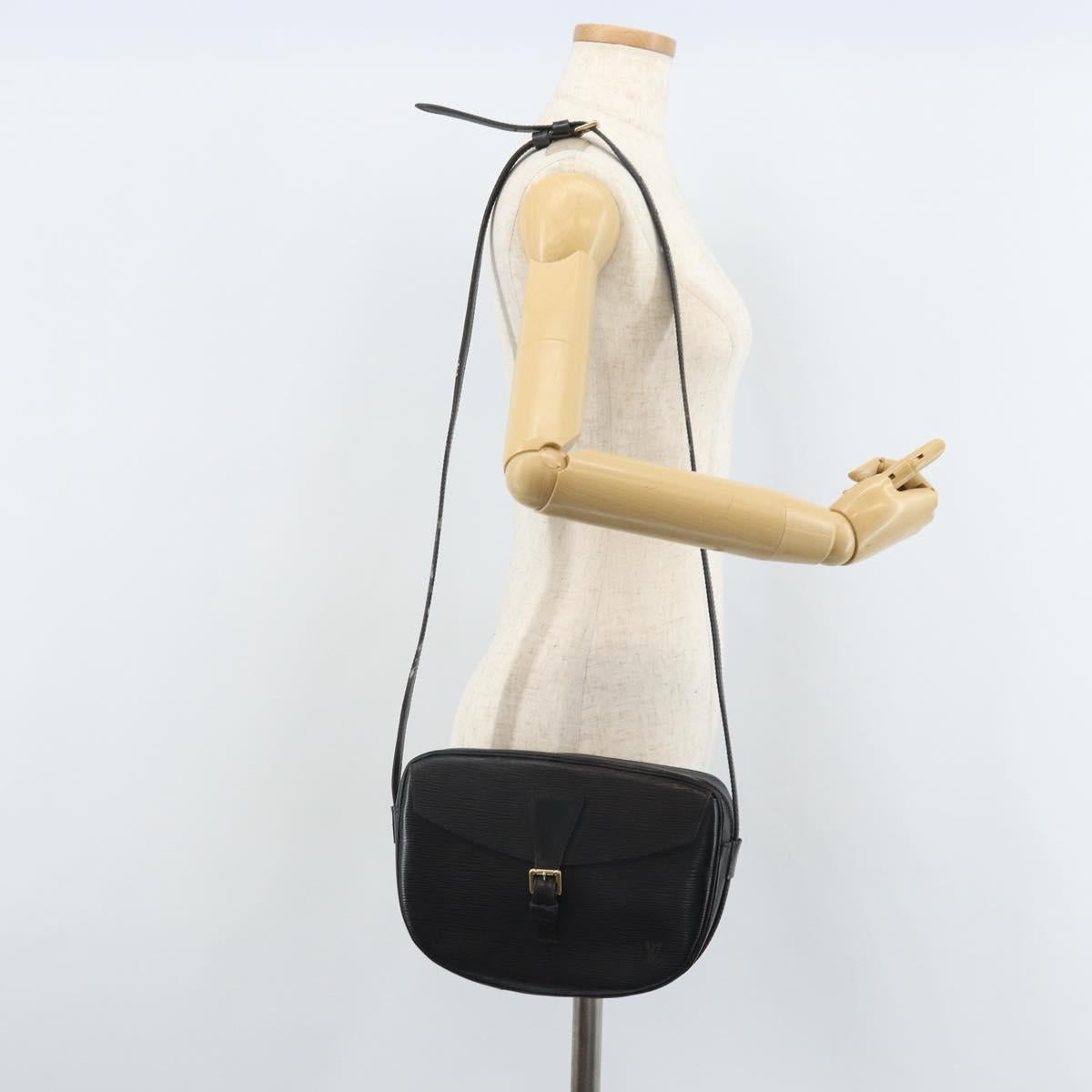 LOUIS VUITTON Epi Jeune Fille MM Shoulder Bag Black M52152 LV Auth BA10442