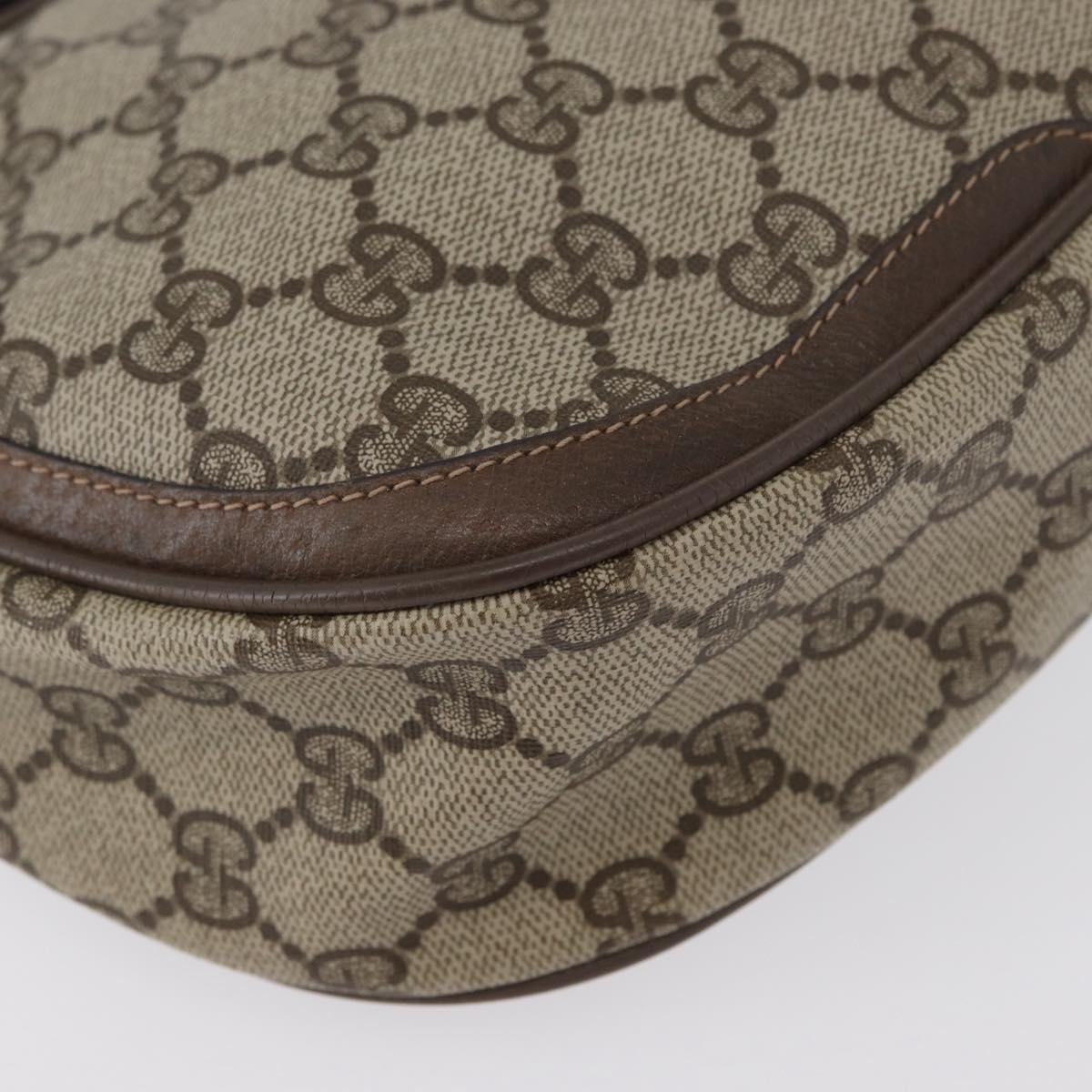 GUCCI GG Supreme Web Sherry Line Bag PVC Beige Gold 10 02 056 Auth BA10446