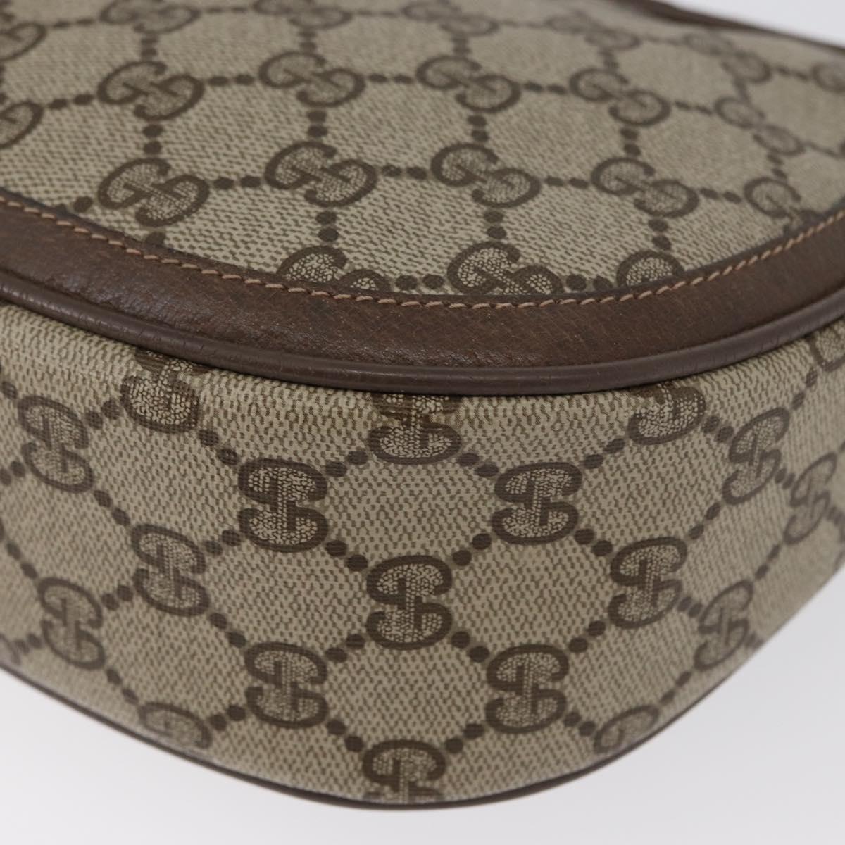 GUCCI GG Supreme Web Sherry Line Bag PVC Beige Gold 10 02 056 Auth BA10446